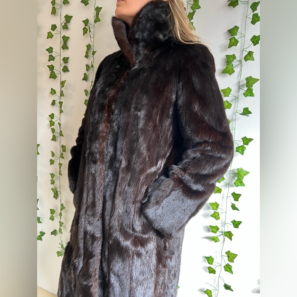 Luxury Soft Mink Fur Coat with Scarf